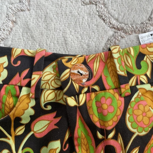 Zara Printed Flared Pants Trousers Groovy Floral 70's Pattern Sz Small - Picture 14 of 16